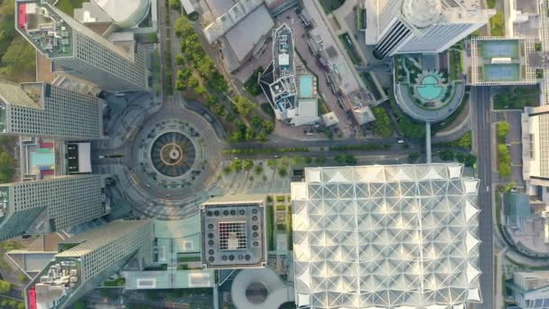Drone Aerial Felülnézet Footage Singapore City Skyline Business Building — Stock videók