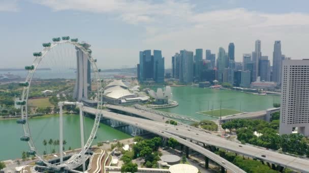 Drone Vue Aérienne Des Gratte Ciel Singapour Avec Ville Siège — Video