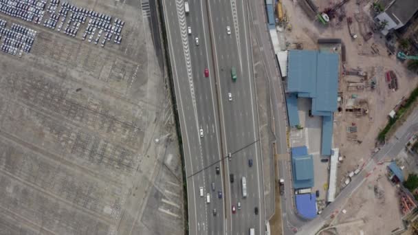 Drone Vista Aérea Filmación Autopista Singapur — Vídeos de Stock