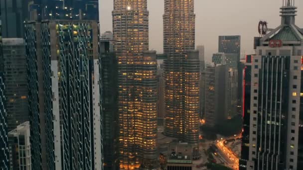 2019 Malásia Drone Vista Aérea Filmagem Horizonte Cidade Kuala Lumpur — Vídeo de Stock