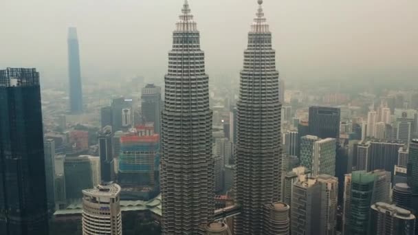 이지아 일몰시에 쿠알라룸푸르 Footage Kuala Lumpur City Skyline — 비디오