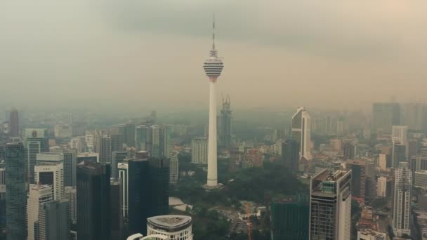 2019 Malaja Drone Flygfoto Bilder Kuala Lumpur Stad Skyline Solnedgången — Stockvideo