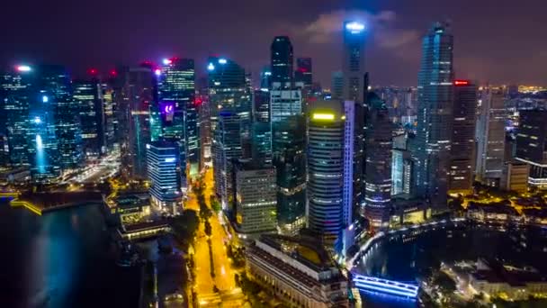 Гиперлапс Видео Marina Bay Sands Сингапуре Skyline — стоковое видео