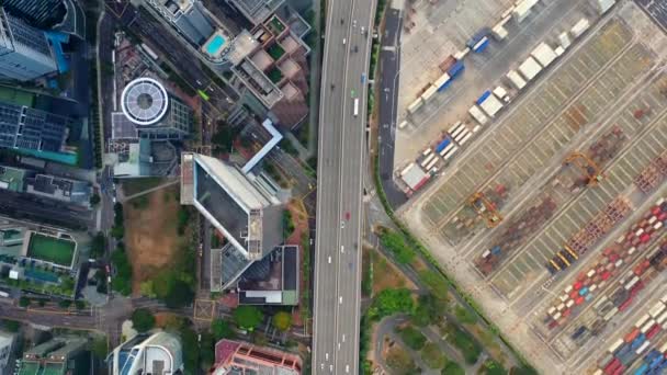 Drone Widok Lotu Ptaka Nagranie Autostrady Singapore — Wideo stockowe