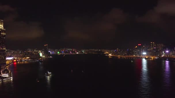 Aerial View Lennokki Materiaalia Modern Pilvenpiirtäjiä Hongkongissa Rakennukset Hongkongissa Kaupunki — kuvapankkivideo
