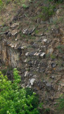 Kanyon duvarı. Kanyon. Kanyonun kayalık duvarları.