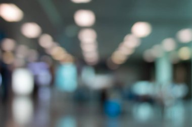 Blöflü havaalanı bekleme odası arka planı. Kimse yok.