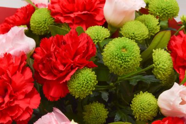 Beautiful spring flowers on white background. Festive floral composition gift boxes. Valentine's day, Womens day, mothers day greeting card . Top view flat lay.