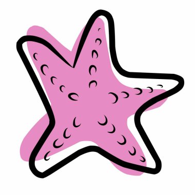 Yaz denizyıldızı çizimi pembe 