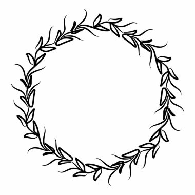 Tasarımınız için estetik çiçek çelengi çizimi