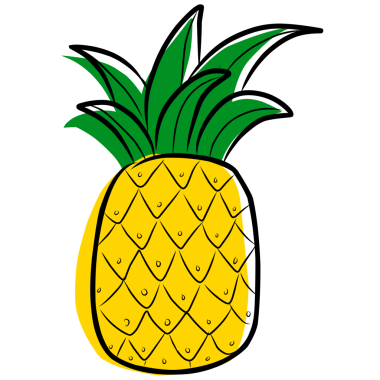 Yaz taze ananas çizimi