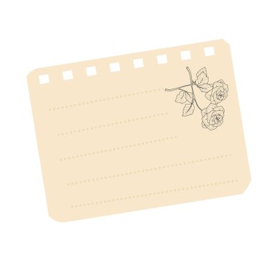 Estetik yapışkan notlar tasarım illüstrasyonu