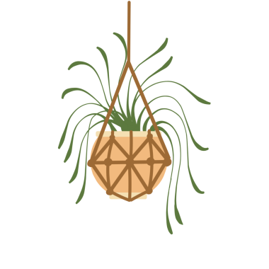 Beyaz arkaplanda bitki illüstrasyonu asılıyor