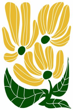 Modern çiçek çizimi. Harika bir çiçek..