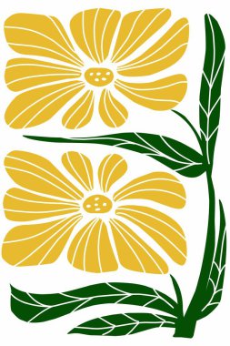 Modern çiçek çizimi. Harika bir çiçek..