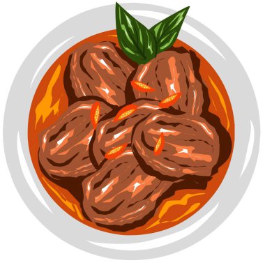 Rendang is the Best Indonesian food illustration clipart