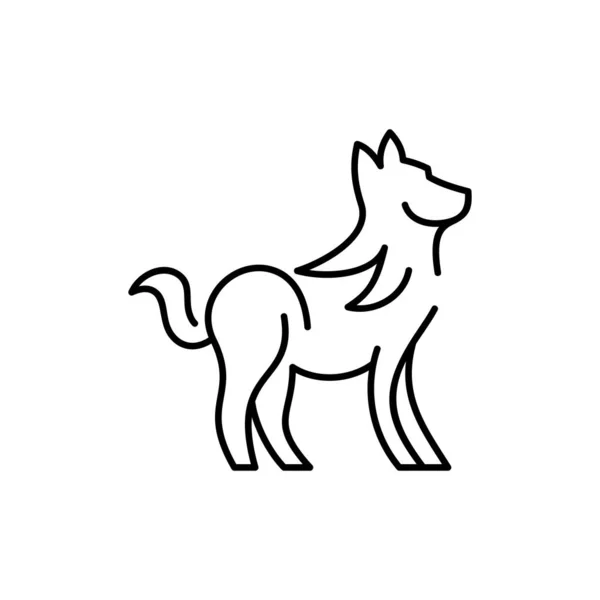 Animal Wolf Monoline Logo Design —  Vetores de Stock