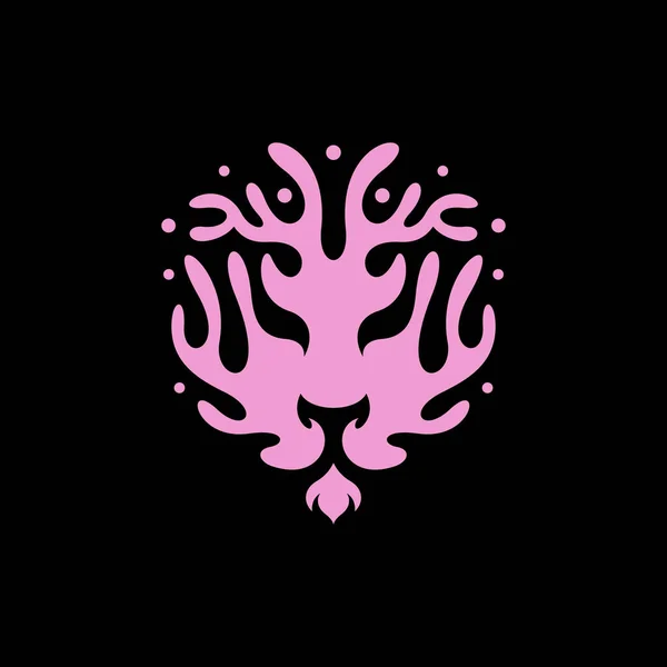 Animal Leão Coral Logo Design — Vetor de Stock