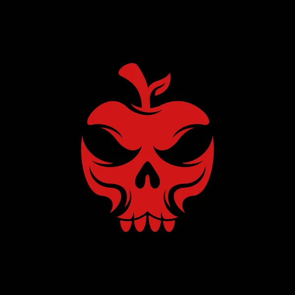 Дизайн Логотипа Fruit Apple Skull — стоковый вектор