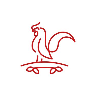 Hayvan Horozu Basit Hat Logosu Tasarımı