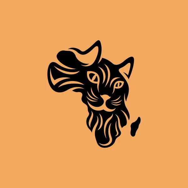 African Animal Cat Logo Design