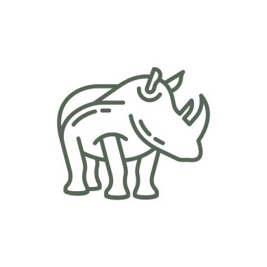 Animal Rhino Simple Line Logo Design