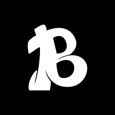 B harfi logo tasarım vektör şablonu