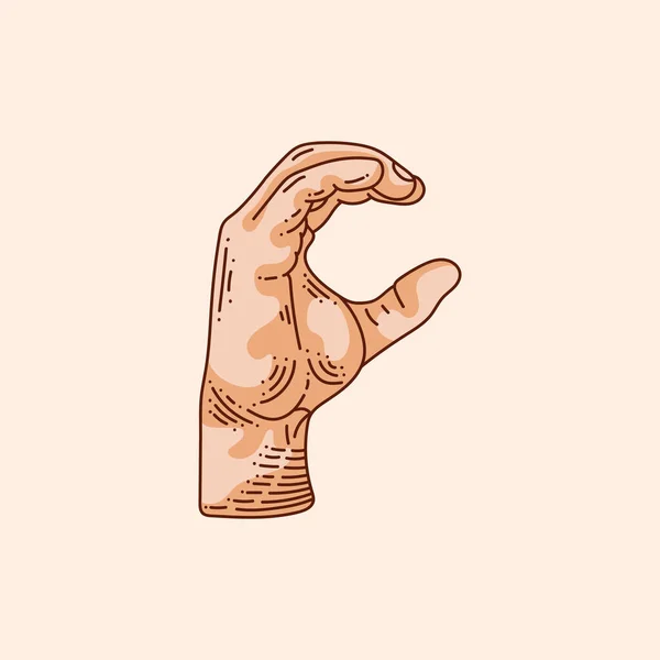 Логотип Літери Глухому Ручному Жесті Рука Намальована Векторна Ілюстрація Ізольована — стоковий вектор