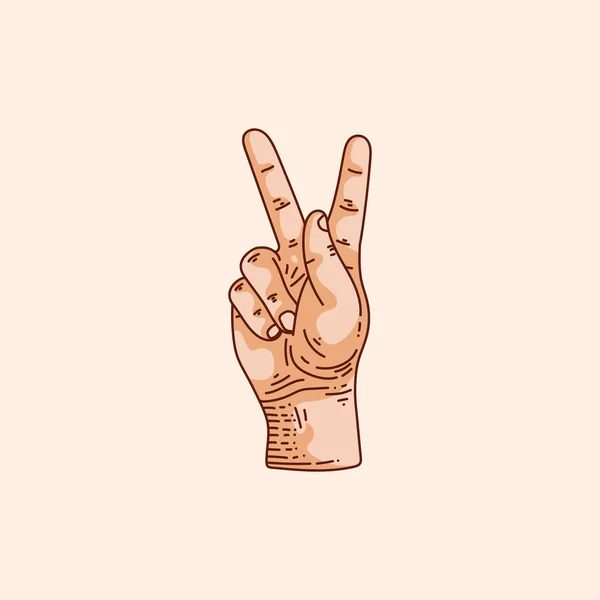 Логотип Літери Глухому Ручному Жесті Рука Намальована Векторна Ілюстрація Ізольована — стоковий вектор