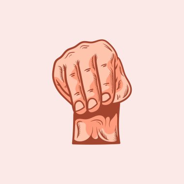 M harfi logosu sağır-dilsiz el işareti alfabesinde. El çizimi vektör illüstrasyonu