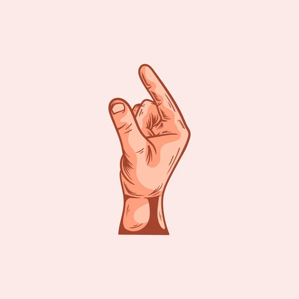 Sağır Dilsiz Işareti Alfabesindeki Harfi Logosu Çizimi Vektör Illüstrasyonu — Stok Vektör