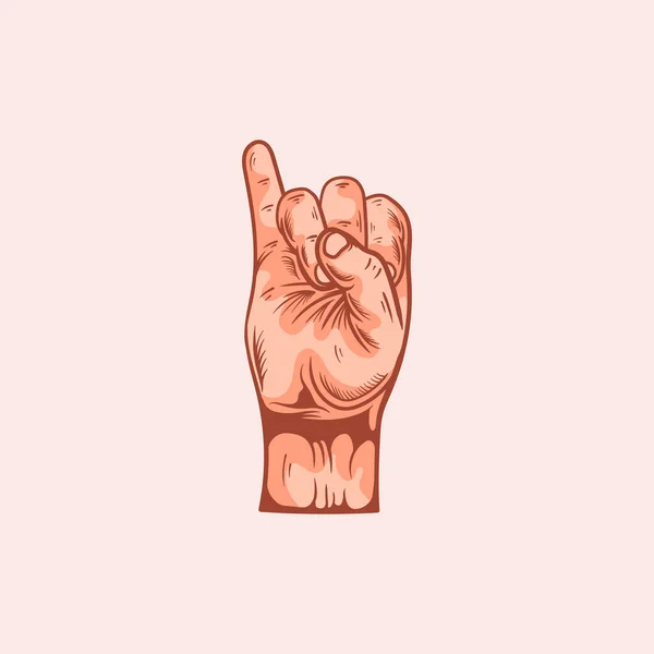 Пишу Логотип Глухому Ручному Жесті Рука Намальована Векторні Ілюстрації — стоковий вектор
