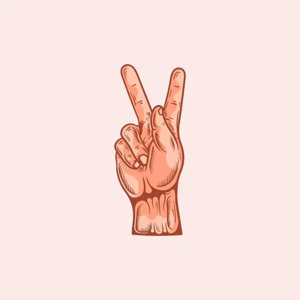Логотип Літери Глухому Ручному Жесті Рука Намальована Векторні Ілюстрації — стоковий вектор