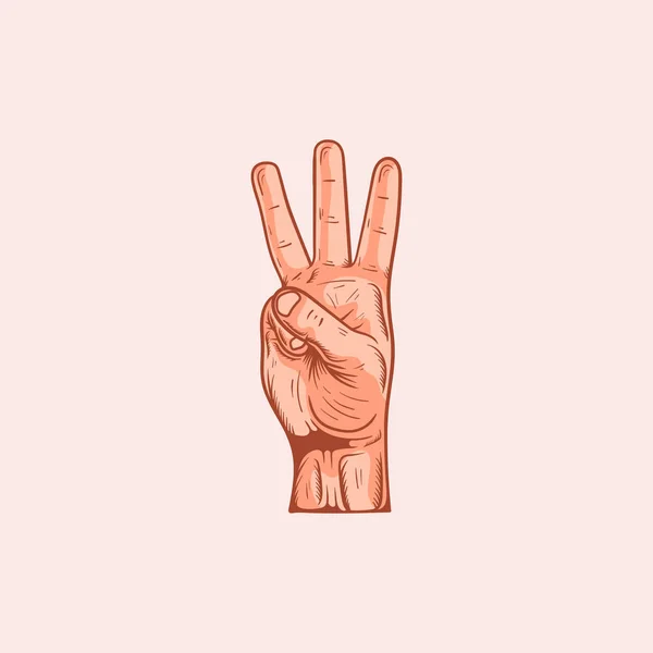 Sağır Dilsiz Işareti Alfabesindeki Harfi Logosu Çizimi Vektör Illüstrasyonu — Stok Vektör