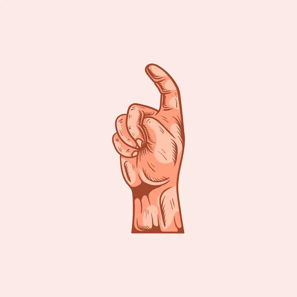 Логотип Літери Глухому Ручному Жесті Рука Намальована Векторні Ілюстрації — стоковий вектор