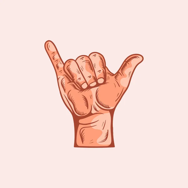 Buchstabe Logo Einer Taubstummen Handbewegung Alphabet Handgezeichnete Vektorillustration — Stockvektor
