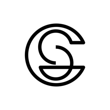 SC CS soyut vektör logosu monogram şablonu