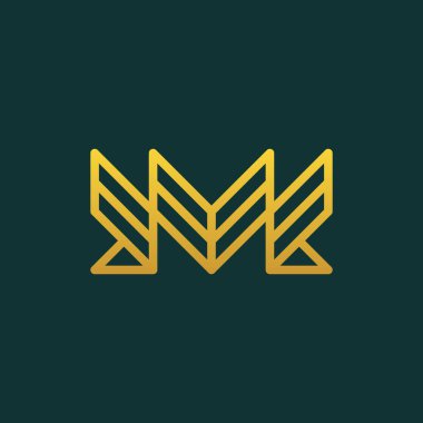 M harfi logo şablonu. Kanat tasarımı element vektör illüstrasyonu. Şirket marka kimliği