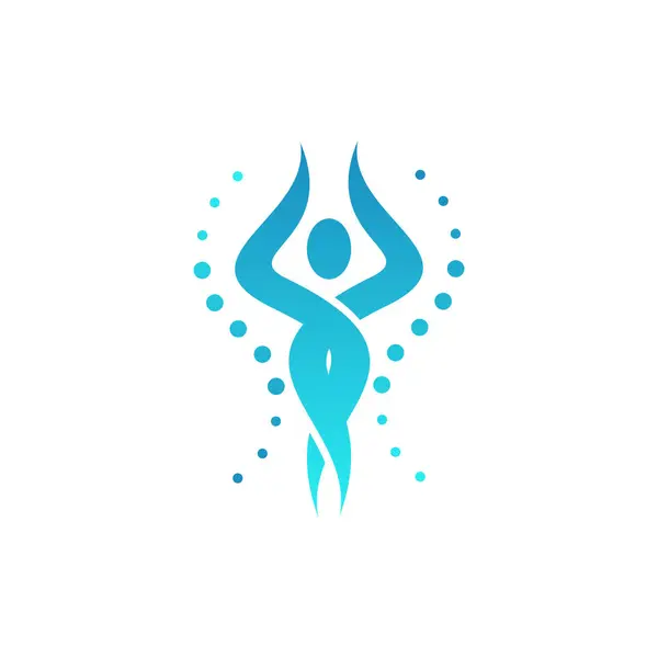 Fitness ve sağlık vektör logo tasarımı. Vücut dengesi