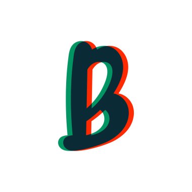 Ses efektli B harfi logosu. Disko etiketleri, dj logoları, elektromüzik posterleri, parlak kimlik vs. için mükemmel.