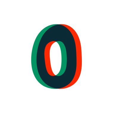 Stereo efektli O harfi logosu. Disko etiketleri, dj logoları, elektromüzik posterleri, parlak kimlik vs. için mükemmel.