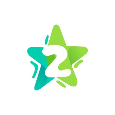 Z harfi logo tasarımı, Z harfi, Yıldız kombinasyonu düz logo şablon elementi..