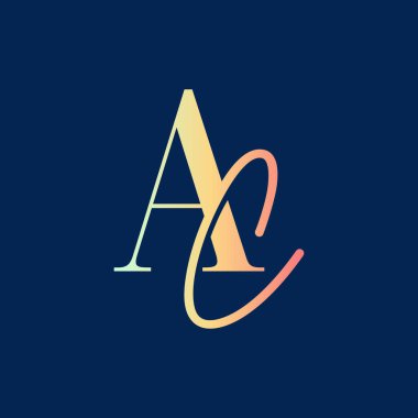 Zarif El Yazısı Tarzı ile AC İlk Logo Tasarımı. AC İmza Logosu veya Düğün, Moda, Mücevher, Butik, Botanik Sembolü