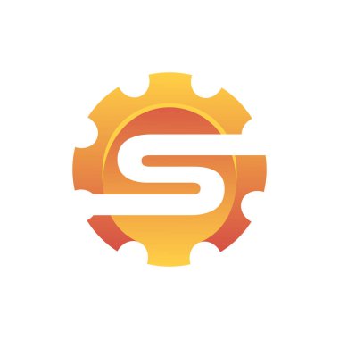İlk harf S vites mühendisliği logo tasarım vektörü