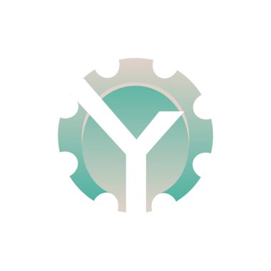 İlk harf Y vites mühendisliği logo tasarım vektörü