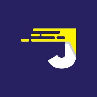 Mektubu ilk J hız Logo tasarım şablonu