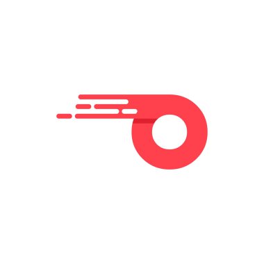 Mektubu ilk O hız Logo tasarım şablonu