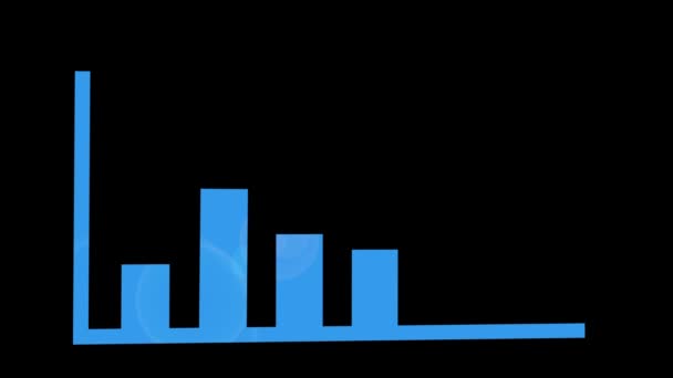Biznes Niebieski Wykres Wykres Wzrostu Ruchu Grafika Animacja Wideo Infografika — Wideo stockowe