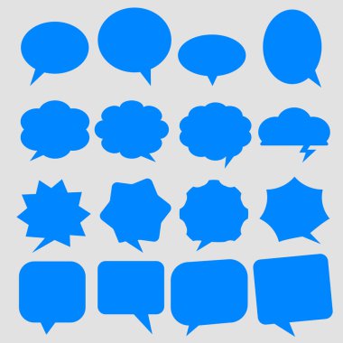 Konuşma balonu, vektör grafiği. Karalama ile yazılmış metin mesajı iletişim illüstrasyon sembolü. Kelime dili ikon koleksiyon çıkartması afişi. Çizgi roman diyaloğu, düşün, yorum, alıntı.