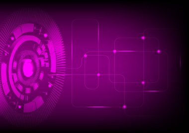 Çember teknolojisi soyut arka plan. Fütüristik siber uzay grafik tasarımı dijital şablon bağlantısı, vektör şekli, elektronik arayüz, yüksek teknoloji, yaratıcı duvar kağıdı kavramı.